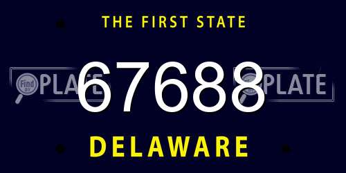 67688 Delaware License Plate