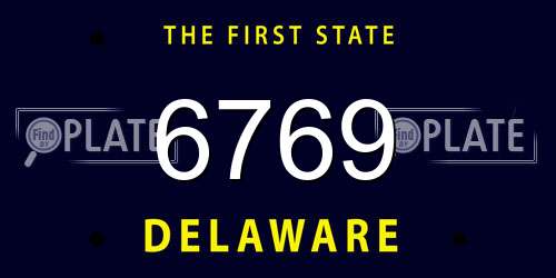 6769 Delaware License Plate