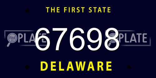67698 Delaware License Plate