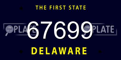 67699 Delaware License Plate