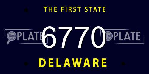 6770 Delaware License Plate