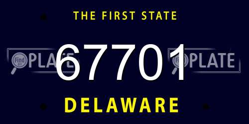 67701 Delaware License Plate