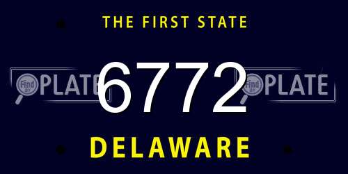 6772 Delaware License Plate