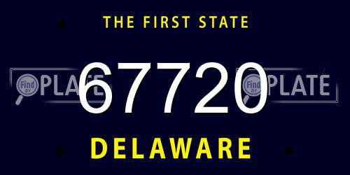 67720 Delaware License Plate