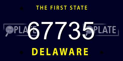 67735 Delaware License Plate