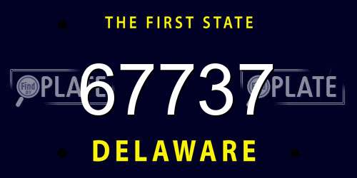 67737 Delaware License Plate