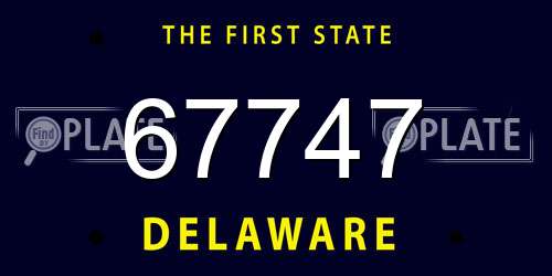 67747 Delaware License Plate