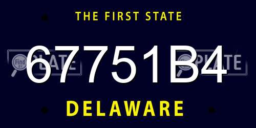 67751B4 Delaware License Plate