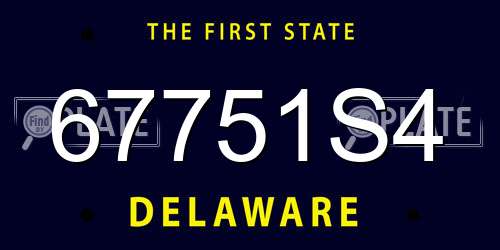 67751S4 Delaware License Plate