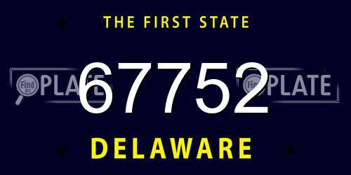 67752 Delaware License Plate