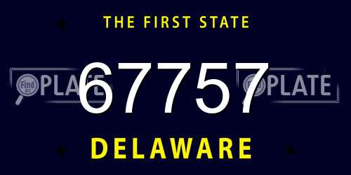 67757 Delaware License Plate