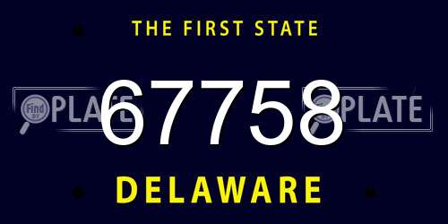 67758 Delaware License Plate
