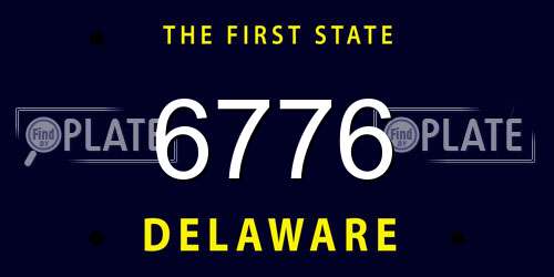 6776 Delaware License Plate