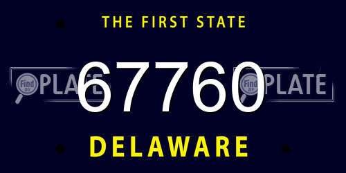 67760 Delaware License Plate