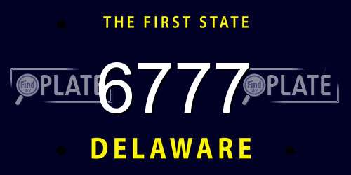 6777 Delaware License Plate