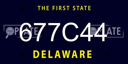 677C44 Delaware License Plate