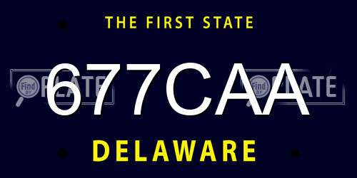 677CAA Delaware License Plate