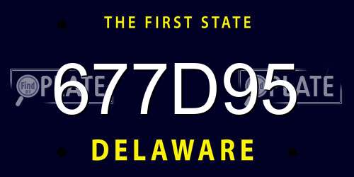 677D95 Delaware License Plate