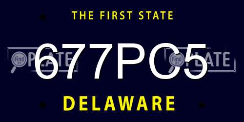 677PC5 Delaware License Plate