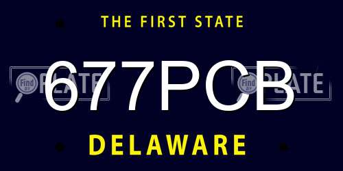 677PCB Delaware License Plate