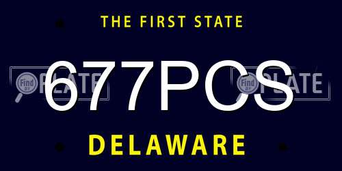 677PCS Delaware License Plate