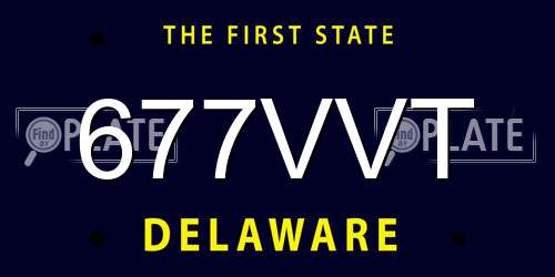 677VVT Delaware License Plate