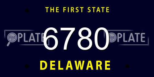 6780 Delaware License Plate