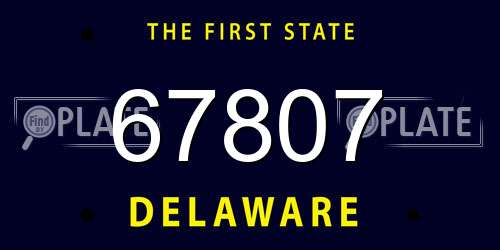 67807 Delaware License Plate