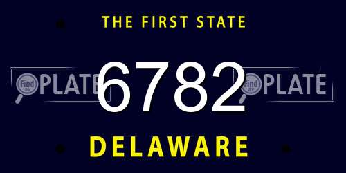 6782 Delaware License Plate