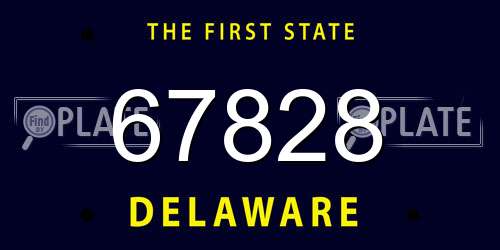 67828 Delaware License Plate