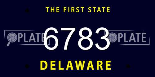 6783 Delaware License Plate