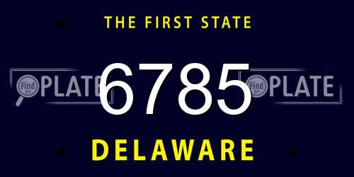 6785 Delaware License Plate
