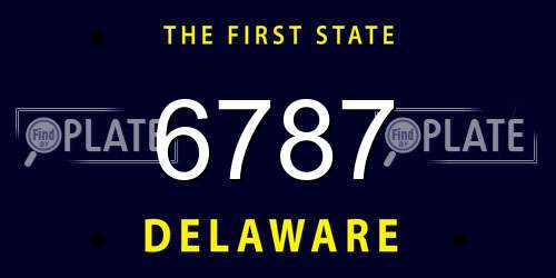 6787 Delaware License Plate