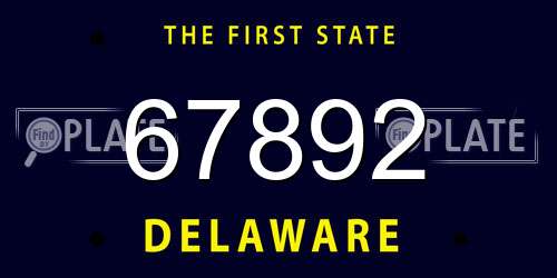 67892 Delaware License Plate
