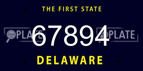67894 Delaware License Plate