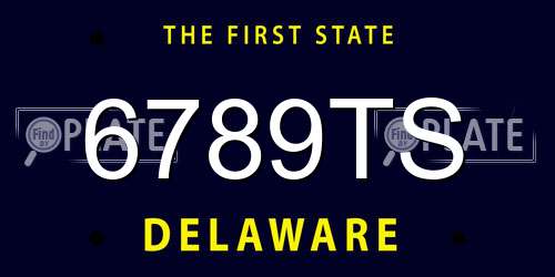 6789TS Delaware License Plate