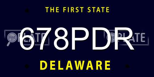 678PDR Delaware License Plate