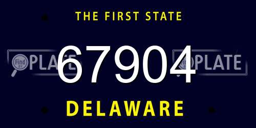 67904 Delaware License Plate