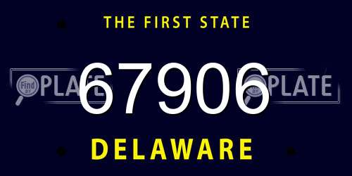 67906 Delaware License Plate