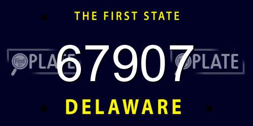 67907 Delaware License Plate