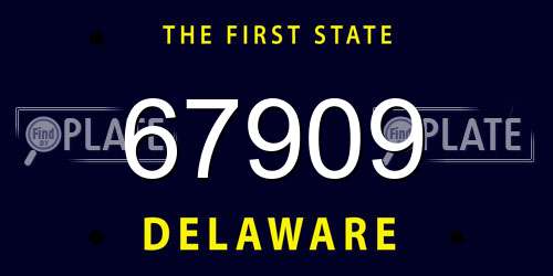 67909 Delaware License Plate