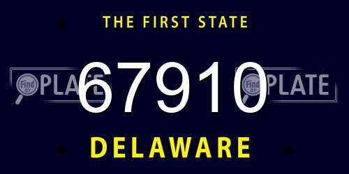 67910 Delaware License Plate