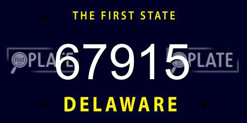 67915 Delaware License Plate
