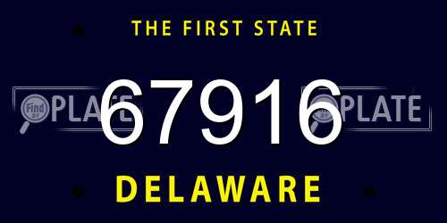 67916 Delaware License Plate