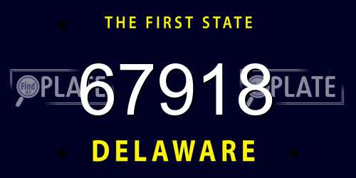 67918 Delaware License Plate