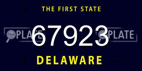 67923 Delaware License Plate