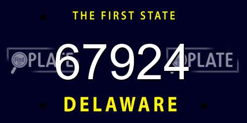 67924 Delaware License Plate
