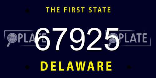 67925 Delaware License Plate