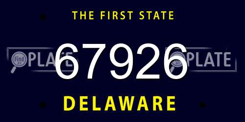 67926 Delaware License Plate