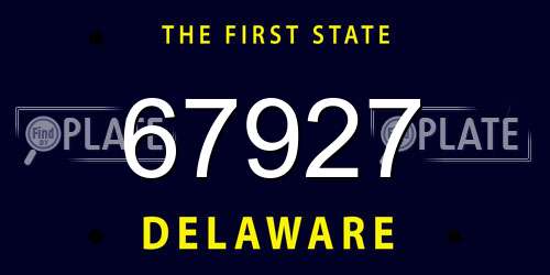 67927 Delaware License Plate